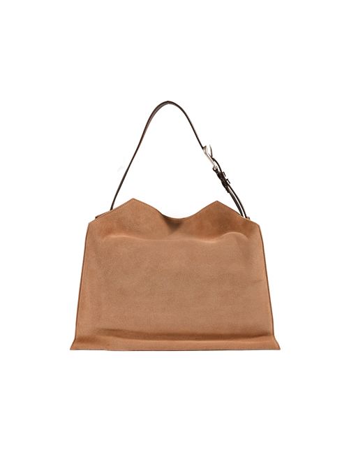 Borsa a spalla Trinity Peach Midi in suede e cuoio Biscotto ORCIANI | B02231 PEABIS